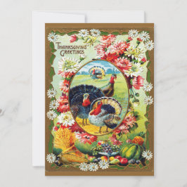 Festliches Vintages traditionelles Erntedank Einladung