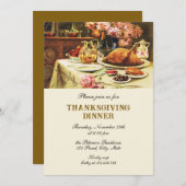 Festliches Vintages traditionelles Erntedank Einladung (Vorne/Hinten)