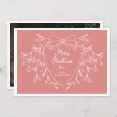 Festliches Wappen mistletoe Foto Rosa Weihnachten (Vorne/Hinten)