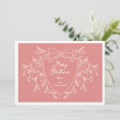 Festliches Wappen mistletoe Foto Rosa Weihnachten (Stehend Vorderseite)