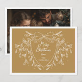 Festliches Wappen mit Misteloe Foto Weihnachten (Vorne/Hinten)