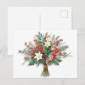 Festliches Wasserfarben-Festtagsbouquet Feiertagspostkarte (Vorne/Hinten)