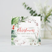 Festliches Wasserfarben-Grün Frohe Weihnachten (Stehend Vorderseite)