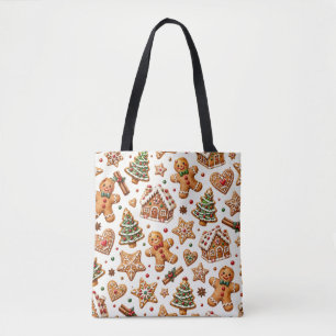 Festliches Wasserfarben-Lebkuchen-Weihnachtsmuster Tasche