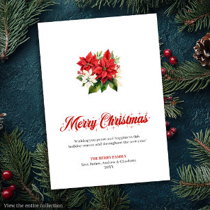 Festliches Wasserfarben-Weihnachtsbouquet-Grußkart Feiertagskarte