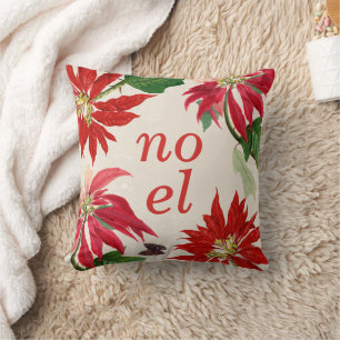 Festliches Weihnachten Wasserfarbe Poinsettia Blum Kissen