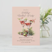 Festliches Weihnachts-Cocktail-Party Einladung (Stehend Vorderseite)