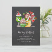 Festliches Weihnachts-Cocktail-Party Einladung (Stehend Vorderseite)