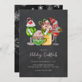 Festliches Weihnachts-Cocktail-Party Einladung (Vorne/Hinten)