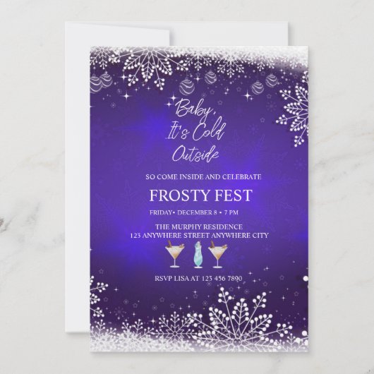 Festliches Weihnachts-Cocktail-Party Einladung (Vorderseite)