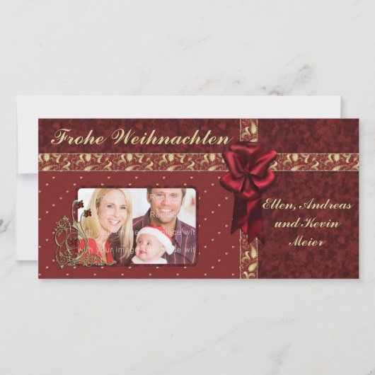 Festliches Weihnachts Entwurf Feiertagskarte (Vorderseite)