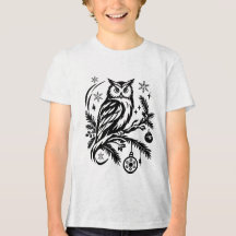 Festliches Weihnachts-Eulen-Grafik-T-Shirt