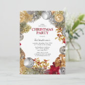 Festliches Weihnachts-Party Einladung (Stehend Vorderseite)