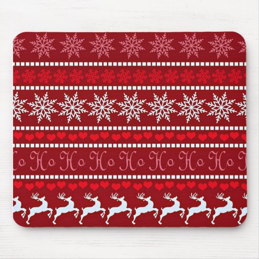 Festliches Weihnachts-Schneeflockenmuster Mousepad (Vorne)