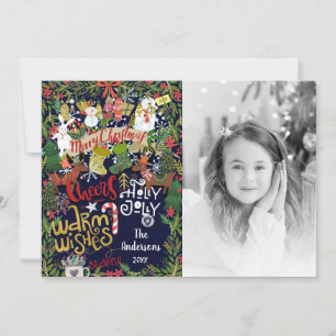 Festliches Weihnachts-Whimsical-Holiday-Foto Feiertagskarte