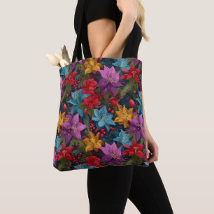 Festliches Weihnachtsbotanikmuster Tasche