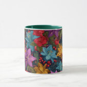 Festliches Weihnachtsbotanikmuster Tasse (Zentrum)