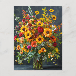 Festliches Weihnachtsbouquet mit Kiefer und Weihna Postkarte