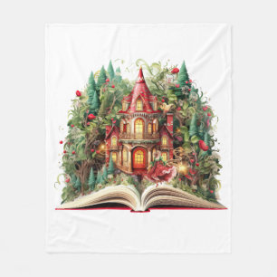 Festliches Weihnachtsbuch-Design Fleecedecke