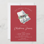 Festliches Weihnachtsessen Einladung (Vorderseite)