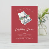 Festliches Weihnachtsessen Einladung (Stehend Vorderseite)