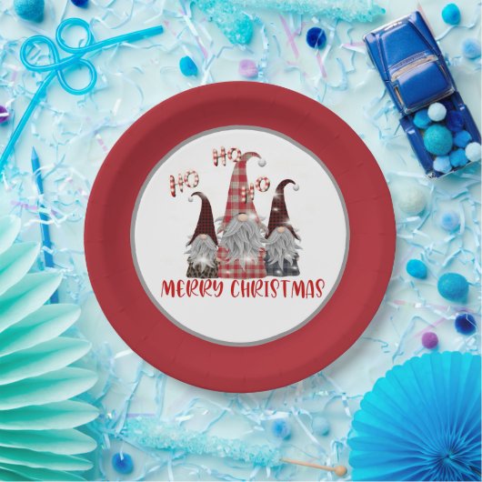Festliches Weihnachtsfest Gnomes Party Pappteller (Party)