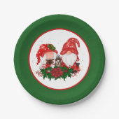 Festliches Weihnachtsfest Gnomes Party Pappteller (Vorderseite)