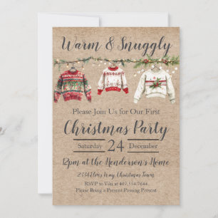Festliches Weihnachtsfest im Sweater-Party Einladung