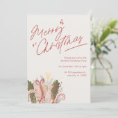 Festliches Weihnachtsfest im Wasserfarben - Party Einladung (Stehend Vorderseite)