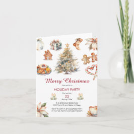 Festliches Weihnachtsfest im Wasserfarben - Party Einladung