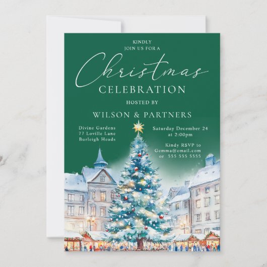 Festliches Weihnachtsfest in der Stadt Weihnachten Einladung (Vorderseite)