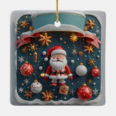 Festliches Weihnachtsfest Keramikornament (Rückseite)