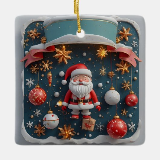 Festliches Weihnachtsfest Keramikornament (Vorderseite)