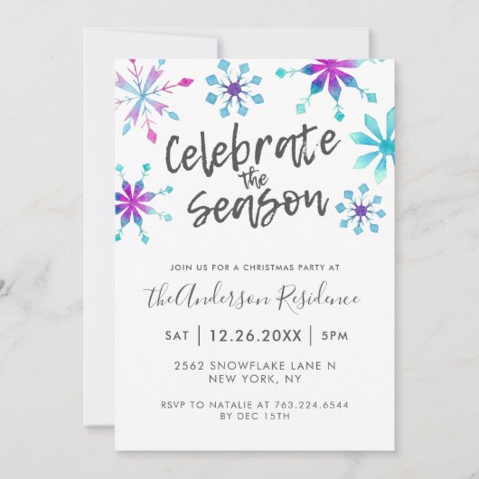 Festliches Weihnachtsfest Party Feiern die Jahresz Einladung (Vorderseite)