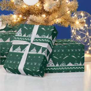 Festliches Weihnachtsgebäck hässliches Party Geschenkpapier