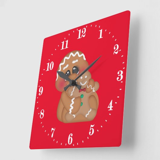 Festliches Weihnachtsgebäck Quadratische Wanduhr (Winkel)