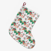 Festliches Weihnachtsgeschenkpapier Großer Weihnachtsstrumpf (Vorderansicht (hängend))