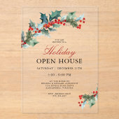 Festliches Weihnachtshaus Acryleinladungen (Vorderseite)