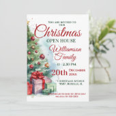 Festliches Weihnachtshaus Einladung (Stehend Vorderseite)