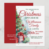 Festliches Weihnachtshaus Einladung (Vorne/Hinten)