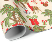 Festliches Weihnachtsjungeltiere gefliest Party Geschenkpapier (Rolleneckpunkt)