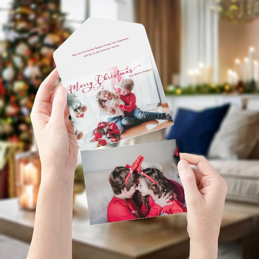 Festliches Weihnachtskalligrafie-Foto All In One Einladung