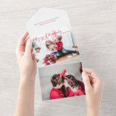 Festliches Weihnachtskalligrafie-Foto All In One Einladung (Abreißen)