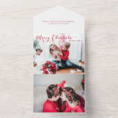 Festliches Weihnachtskalligrafie-Foto All In One Einladung (Innen Boden)