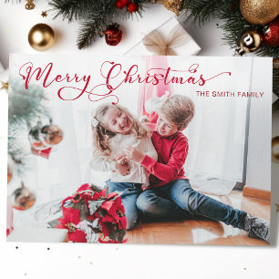 Festliches Weihnachtskalligrafie-Foto Feiertagskarte
