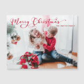 Festliches Weihnachtskalligrafie-Foto Magnetkarte (Vorderseite)