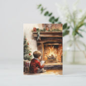 Festliches Weihnachtskaminkind Postkarte (Stehend Vorderseite)