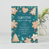 Festliches Weihnachtskochtausch-Party Einladung (Stehend Vorderseite)