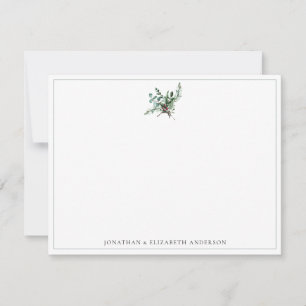 Festliches Weihnachtslaub Minimalist Mitteilungskarte