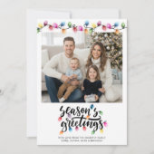 Festliches Weihnachtslicht Frohe Festtage Foto Feiertagskarte (Vorderseite)